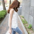 thumbnail image 6 of Fashion Women Casual Sleeveless Vest O-Neck Floral Lace Slim Tops Stretch Top Women Camisole Tall Long Camisole Muscle Tee Women Fitted T Shirt Graphic Beach Tops for Women Cute Summer Tops Womens, 6 of 6