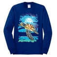 thumbnail image 2 of Swimming Sea Turtle Animal Lover Mens Long Sleeve Shirt, Royal, X-Large, 2 of 3