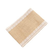 COSMOBETTY Lace Table Cloth 1Set Rectangular Light Brown Jute Linen for Wedding Table Decor Party Decoration Picnic