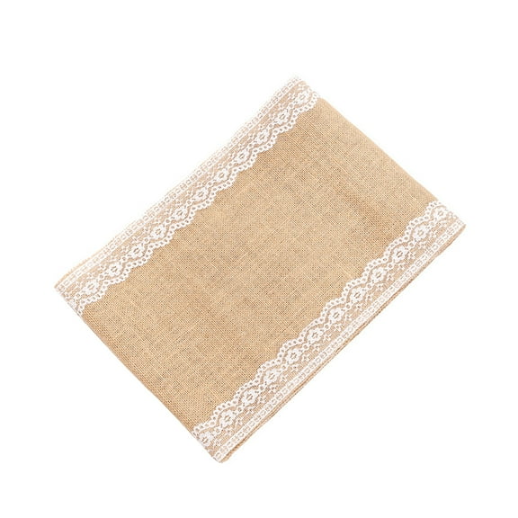 COSMOBETTY Lace Table Cloth 1Set Rectangular Light Brown Jute Linen for Wedding Table Decor Party Decoration Picnic