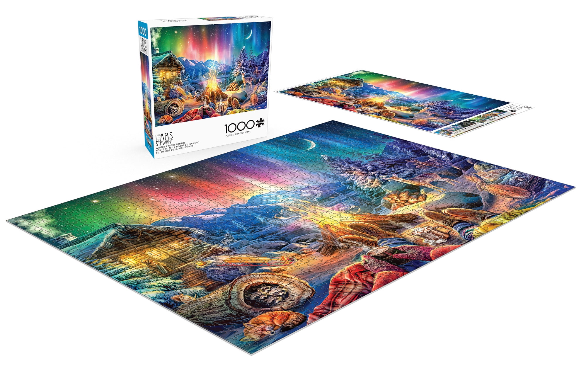 Buffalo Games 1000-Piece Night & Day Winter's Night Bonfire Adult Interlocking Jigsaw Puzzle