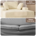thumbnail image 4 of Noelse 67" Oversized Chaise Lounge, Corduroy Floor Sofa with Pillows, Deep Seat Comfort for Living Room, Beige, 4 of 10