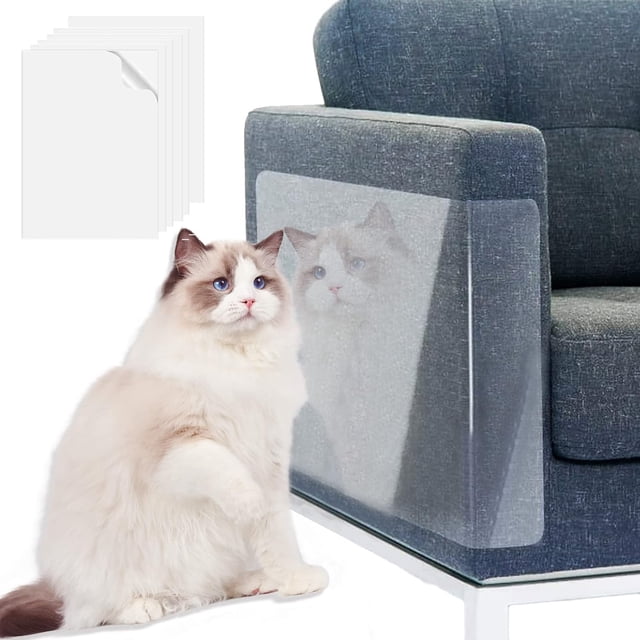 Protectores contra arañazos para gatos, paquete de 6, 31 x 45 cm, protección para sofás, muebles y puertas, soluciones antiarañazos para amigos felinos