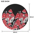 thumbnail image 6 of Red Mushroom Line Black Pattern Round Tablecloth 60"x60",Wrinkle Wipeable Table Cloth for Kitchen Dining Room Picnic Patio Party, 6 of 6