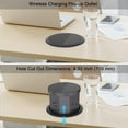thumbnail image 5 of Automatic Pop Up Outlet, 4.33 inch Pop Up Outlet for Countertop with 15W Wireless Charger 3 AC Plug 1 USB-A 1 USB-C Hidden Outlet 5 FT Cord for for Kitchen/Home/Office (Grey), 5 of 7