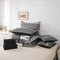 thumbnail image 6 of jejeloiu Retro Boho Aztec 7pcs Bedding Comforter Set,Rustic Farmhouse Tribal Queen Bedding Sets,Gray White Bohemain Geometric Queen Sheet Sets For Teens,Microfiber Bedroom Decor Reversible, 6 of 8