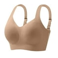 thumbnail image 2 of Qwertyu Jelly Bras for Women Plus Size Soft Wireless Push Up Bra Full Supportive Older Lift Back Coverage Bralette Khaki X-Large, 2 of 4