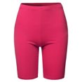 thumbnail image 2 of A2Y Women's Basic Solid Premium Cotton Mid Thigh High Rise Biker Bermuda Shorts Hot Pink S, 2 of 5