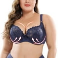 thumbnail image 1 of OUSITAID Women‘s Underwire Bra Lace Floral Bra Unlined Unpadded Plus Size Full Coverage Bra, 1 of 5