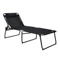 thumbnail image 4 of Folding Lounge Chair, 4 Position Adjustable Chaise with Footrest - Outdoor Patio Recliner for Beach, Camping, Sunbathing, 4 of 9