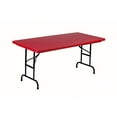 thumbnail image 2 of Correll RA3060-25 R Series, Adjustable Height Blow Molded Plastic Commercial Duty Folding Table, Rectangular, 30" x 60", Deep Red, 2 of 4