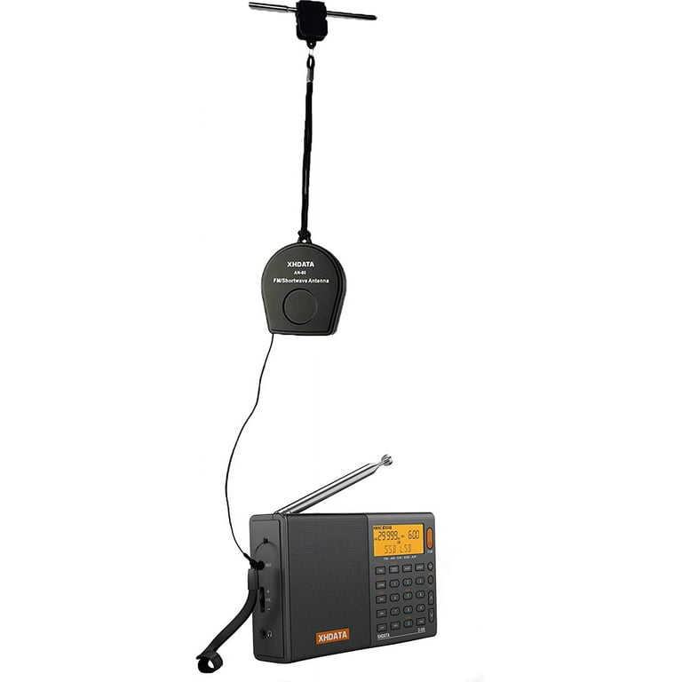XHDATA AN-80 Shortwave Reel Antenna, FM SW External Whip Antenna to Improve  Radio Signal Reception