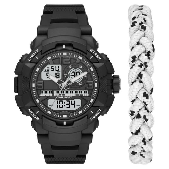 George Men's Sport Watch Set with White and Black Nylon Sport Bracelet (FMDXOGE027)