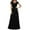 Black, variant on Women's Dress V-Neck Lace A-Line Maxi Evening Gowns Bridesmaid Dresses Blue XXXXXXS