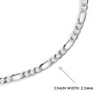 thumbnail image 2 of BERRICLE Sterling Silver Fashion Figaro Chain Bracelet for Women 6.5 inch, No Plating, 2 of 3