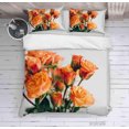 thumbnail image 2 of 3D Naranja Rosa Floral Funda de edredón Set Ropa de Cama Funda Nórdica Fundas de almohada 291, 2 of 3