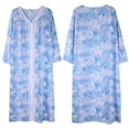 thumbnail image 6 of Women's Long Nightgowns 3/4 Sleeve V-Neck Nightdress Full Length Nightshirt Lightweight Loose Pullover Sleepdress House Dresses Spring Fall Printed Housecoat, S-2XL, 6 of 7