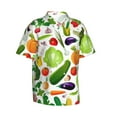 thumbnail image 2 of Uemuo Vegetables2 Printed Regular Fit Short Sleeve Casual Hawaiian Shirt for Men,Aloha shirt,Tropical shirt,Floral print shirt,Vacation Beach shirt-X-Large, 2 of 9