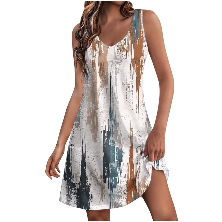 Viikei Women's Classic A-Line Short Sleeve Dress,Women's Summer Casual Dress Gradual Sleeveless V-Neck Long Dress Multicolor S - Walmart.com Viikei Women's Classic A-Line Short Sleeve Dress,Women's Summer Casual Dress Gradual Sleeveless V-Neck Long Dress Multicolor S - Walmart.com