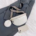 thumbnail image 3 of Bolso de pecho para mujer Bolso de cinturón de cuero PU Paquete casual femenino impermeable (Blanco) Wdftyju  Para Estrenar, 3 of 5