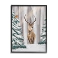 thumbnail image 2 of Stupell Industries Seasonal Deer Winter Landscape Holiday Painting Gray Framed Art Print Wall Art, 2 of 5