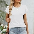 thumbnail image 6 of Besolor Womens Summer Tops Basic T Shirts Casual Loose Crewneck Cap Sleeve Tee Cute Clothes Trendy Fashion Outfits, 6 of 8