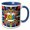 Blue/White, variant on 3drose, Feral Colorful Text and Faces of Angry Tigers. Sarcastic Art Gift, 11oz Two-tone Yellow Mug
