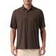 thumbnail image 5 of CAMISETAS POLO DE MALLA DE TEXTURA SÓLIDA PARA HOMBRES CHIC DE VERANO, MANGA CORTA, L, COLOR MARRÓN OSCURO, 5 of 5