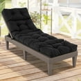 thumbnail image 3 of ZYPPP Patio Chaise Lounge Cushion, 72" x 22" x 4" Lounge Chair Cushion, Tufted Lounger Cushion with 4 String Ties, Thickened Waterproof and Oil-Proof, for Terrace, Poolside Outdoor Indoor-Black, 3 of 9