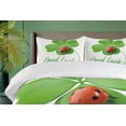 thumbnail image 4 of Ambesonne Irish Duvet Cover Set, Clover Ladybug, 2-Calking, Black Green and Red, 4 of 7