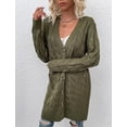 thumbnail image 2 of LAICAIW Womens Cardigan Long Sleeve Cable Knit Sweater Open Front Loose Outwear with Pocket, 2 of 5
