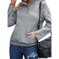 thumbnail image 1 of Womens Casual Textured Long Sleeve Henley Button V Neck Loose Pullover Trendy Fall Outfits Tops Light Gray S, 1 of 7