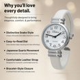 thumbnail image 4 of Blekon Collections Japanese Quartz 30mm Womens Snake Style Leather Cuff Bangle Watch, 4 of 6