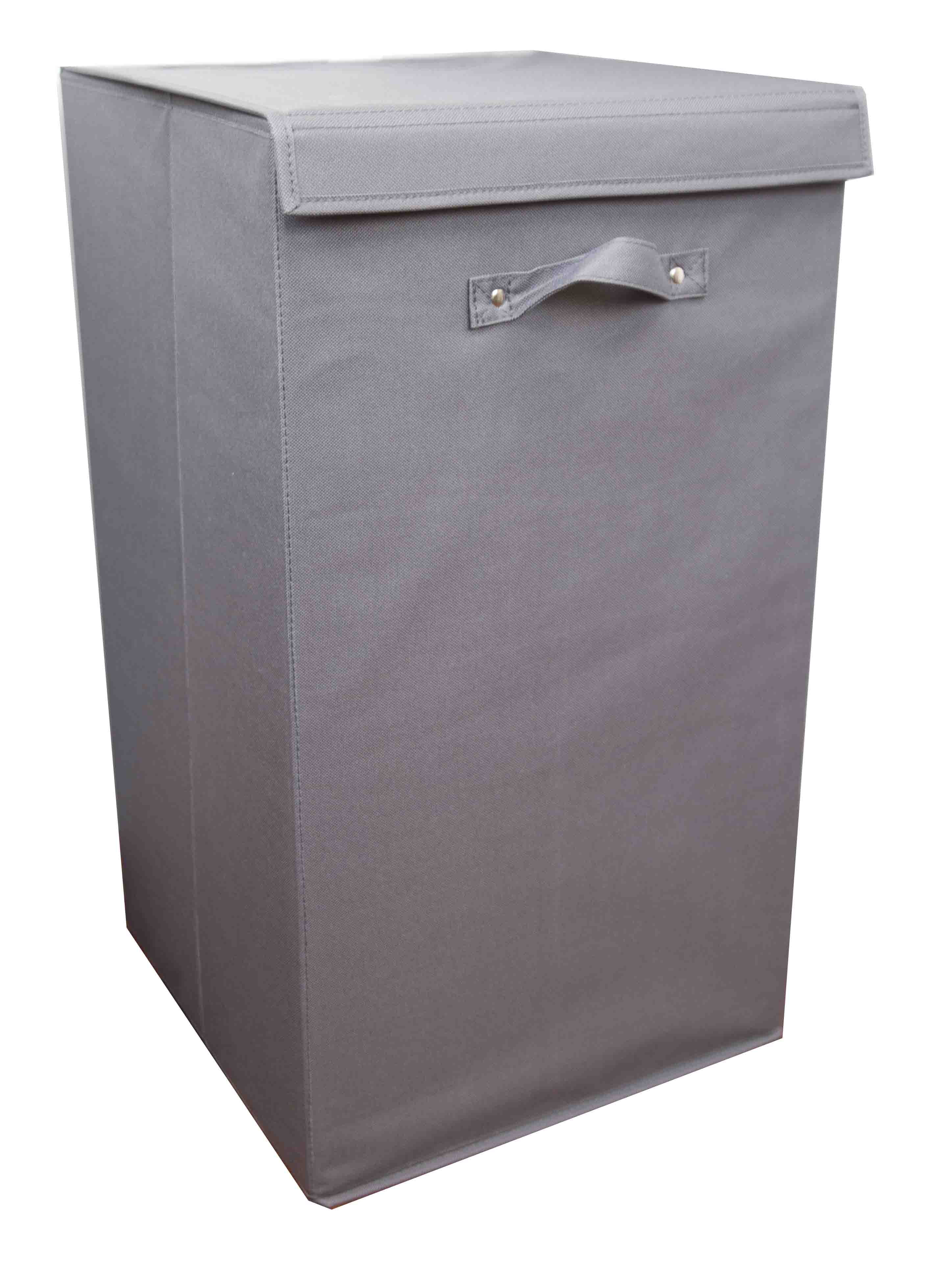 Home Basics 600D Polyester Laundry Hamper, Grey