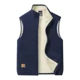 thumbnail image 5 of Chalecos de lana de cordero para hombre, chaqueta informal y versátil de talla grande con cuello levantado, cálido y acolchado, para otoño e invierno, 2024, 5 of 5