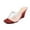 Red, variant on XYD Women Clear Square Open Toe Sandal Wedge High Heel Slip On Backless Mule Walking Comfy Slide Shoes Size 7.5 Purple
