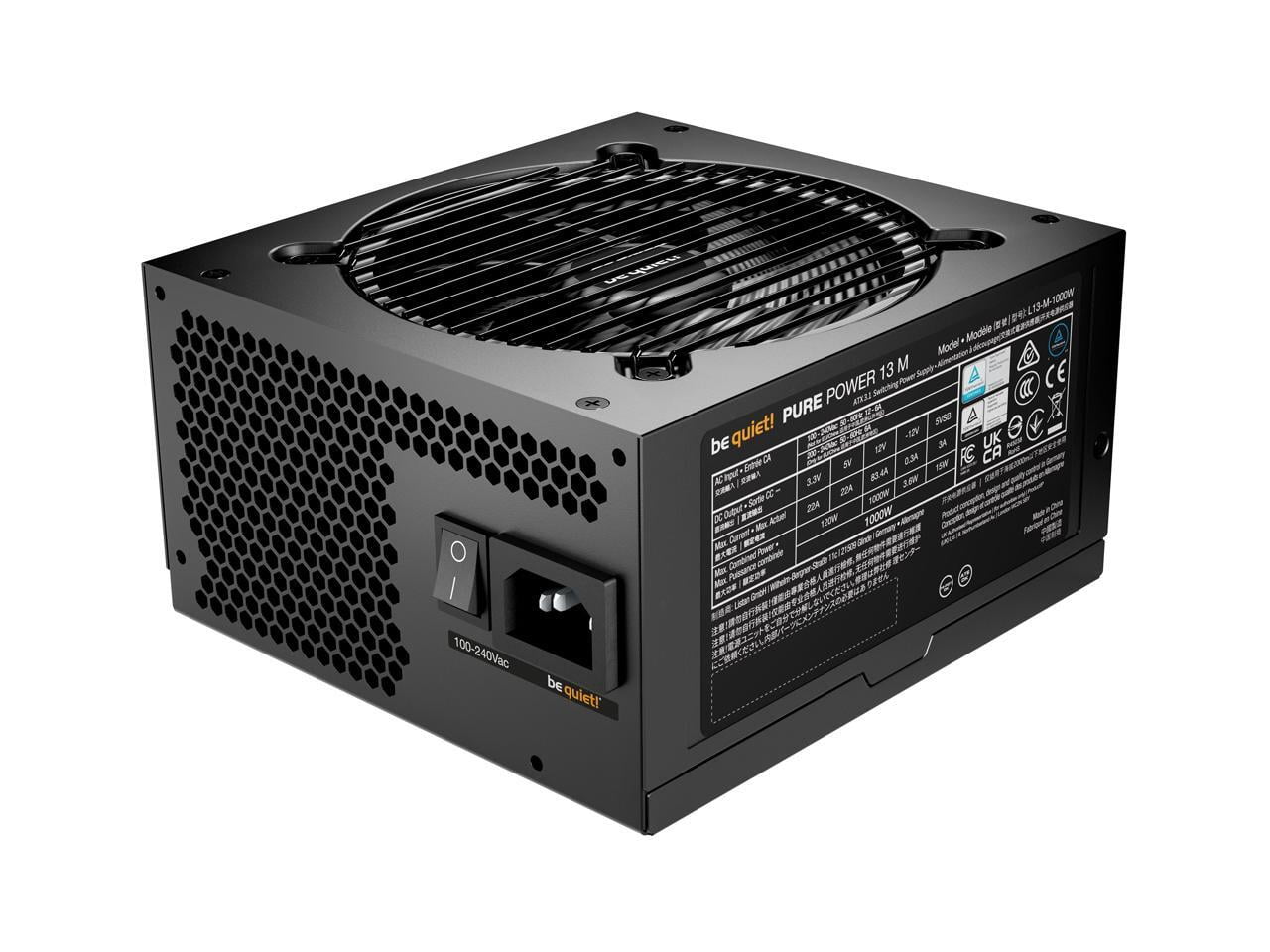 be quiet BP028US 1000 W temperature-controlled quality fan 80 PLUS GOLD Certified Active PFC Power Supply