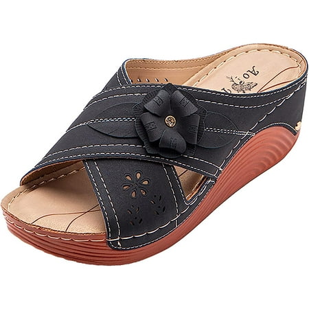 Fashion Wedges Sandals Shoes Women s On Casual Ladies Floral Slip Women s sandals Sandals for Women