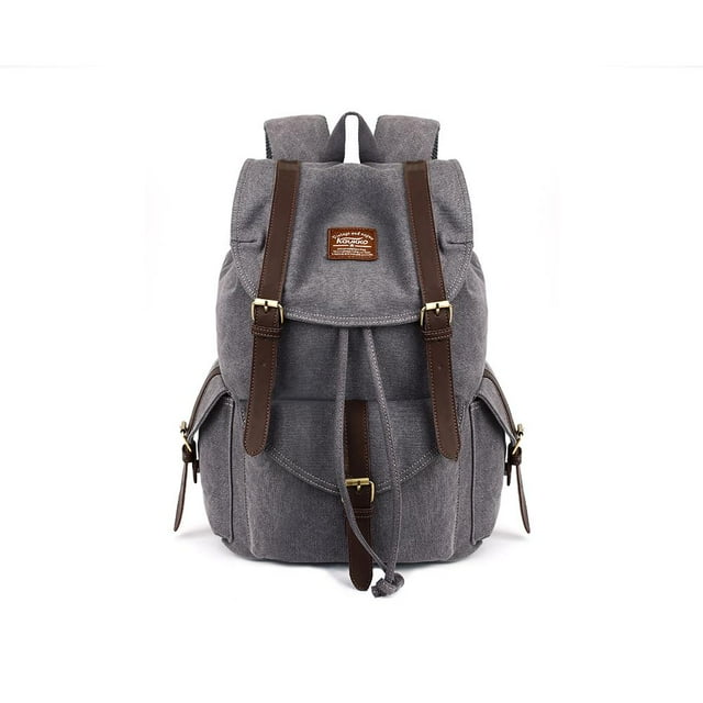 Mochila de lona vintage Kaukko Mochila de senderismo para viajes al aire libre Mochilas escolares KAUKKO K1016-Grey