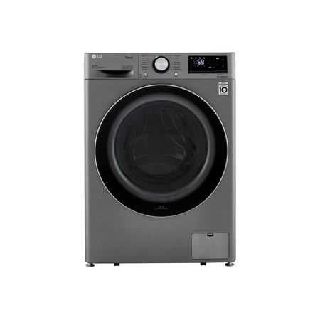 LG - 2.4 Cu. Ft. Compact Smart Front Load Washer with Built-In Intelligence - Graphite steel