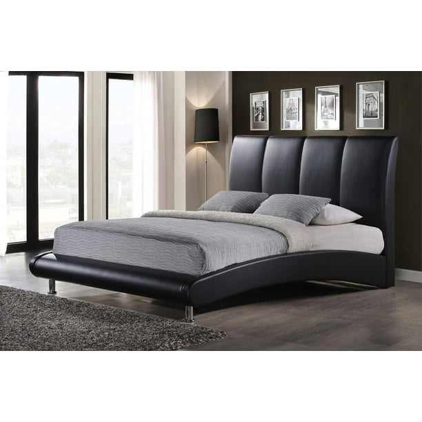 Modern Black Faux Leather Upholstery Queen Size Bed 8272 Global Usa Com Modern Black Faux Leather Upholstery, What Is A Queen Size Bed Usa