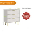 thumbnail image 3 of White Large 3 Drawer Night Stand Set of 2 ,Fluted NightStand Bedside Table set for Bedroom, 3 of 6