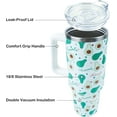 thumbnail image 3 of 40 oz Tumbler with Handle and Straw, Stainless Steel Insulated Cup with Leak Proof Lid and Straw Lid, Keep Drinks Cold and Hot for Hours(Avocado), 3 of 6