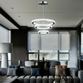 thumbnail image 3 of Silver Metal and Crystals LED Dimmable Chandelier, 3 of 7