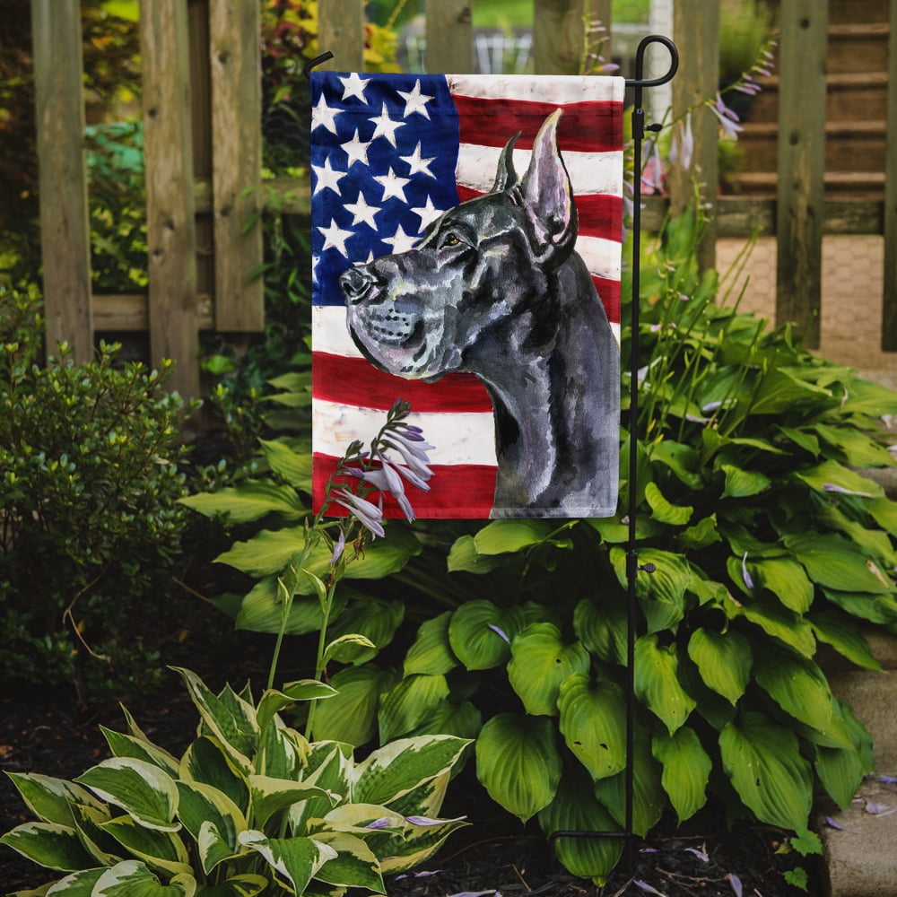 Black Great Dane USA Patriotic American Flag Garden Flag