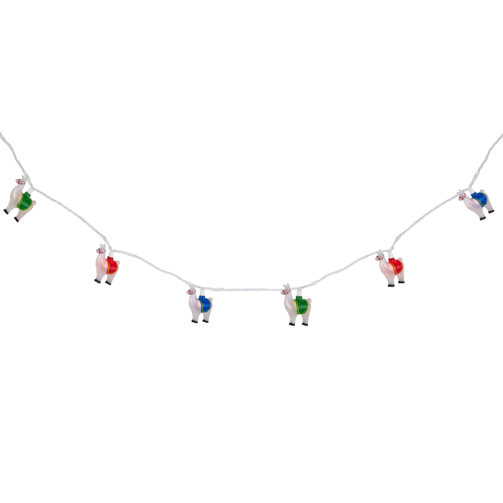 10-Count Clear Llama Patio Light Set 5.75ft White Wire