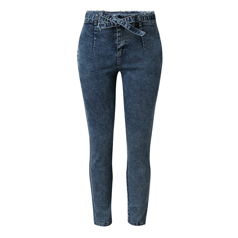 Blue Leg Womens High XXL Jeans Denim Women for Jeans Waisted Baggy Jean Stretch Wide Skinny Flare Women Pants,Dark Gubotare