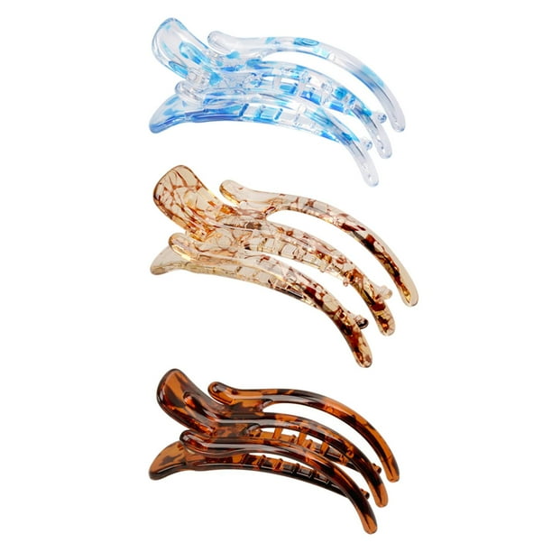 3 pinzas para el pelo con forma de garra, pinzas de sujeción fuerte, accesorios para el pelo planos con deslizamiento lateral, para mujeres y niñas,