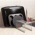 thumbnail image 3 of SANNO Pot Lid Holders,Cabinet Drawer Organization Holder Kitchen Pot Lid Rack Holder Organizer Kitchen Plate Storage Organizer and Drying Rack, Pantry 2 pack, 3 of 7