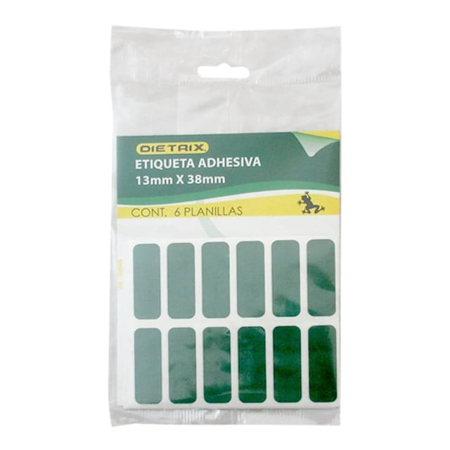 Etiquetas adhesivas Dietrix 13 mm X 38 mm varios colores 1 pza